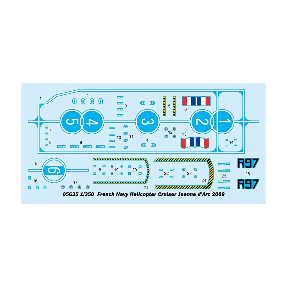 Boat JEANNE D'ARC French helicopter carrier 2008 1/350 Trumpeter Trumpeter TR05635 - 3 Boat JEANNE D'ARC French helicopter carrier 2008 1/350 Trumpeter Trumpeter TR05635 - 3