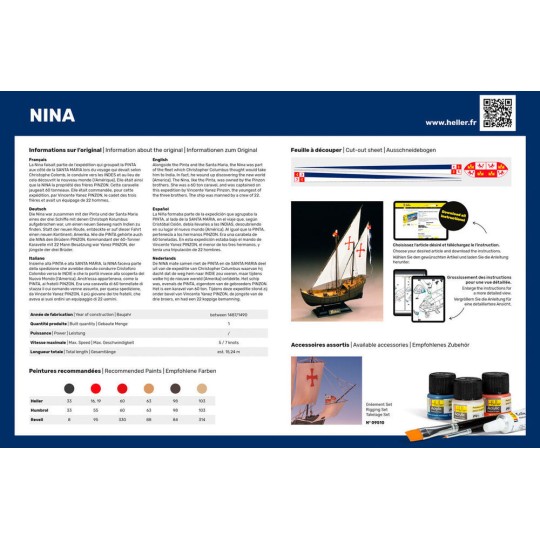 HEL-80815-Boat Nina 1/75 Heller