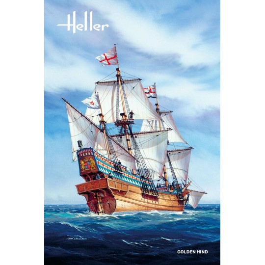 HEL-80829-Boat Golden Hind 1/96 Heller