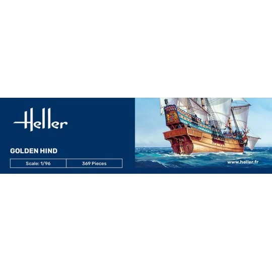 HEL-80829-Boat Golden Hind 1/96 Heller