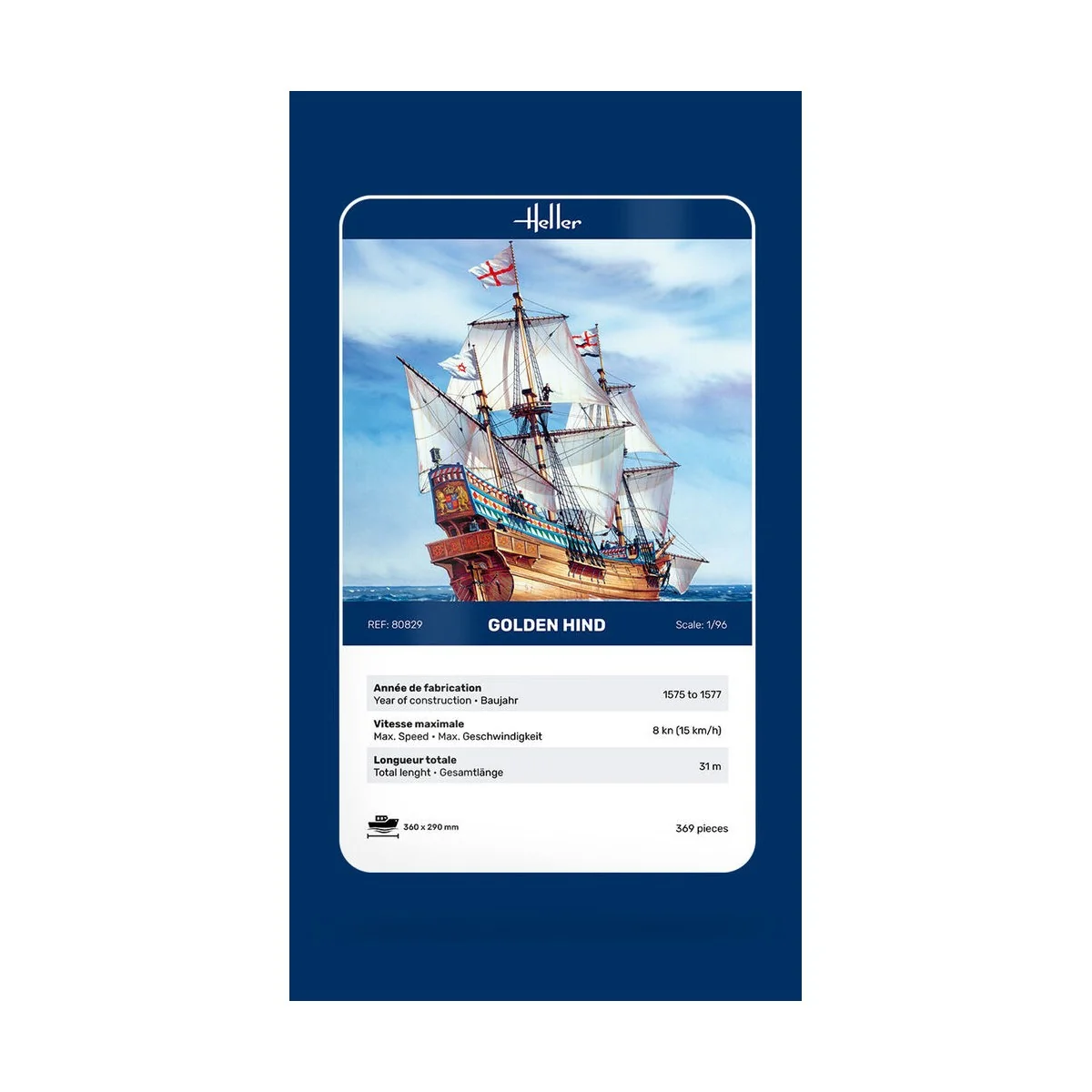 Boat Golden Hind 1/96 Heller Heller HEL-80829 - 7