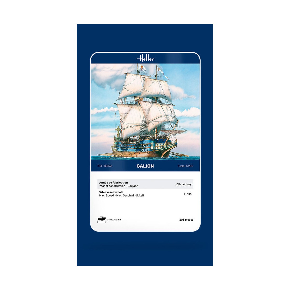 Boat Galleon 1/200 Heller Heller HEL-80835 - 6 Boat Galleon 1/200 Heller Heller HEL-80835 - 6