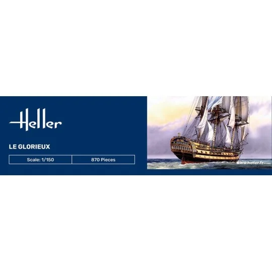 HEL-58889-Boat Le Glorieux 1/150 Heller + glue and paints