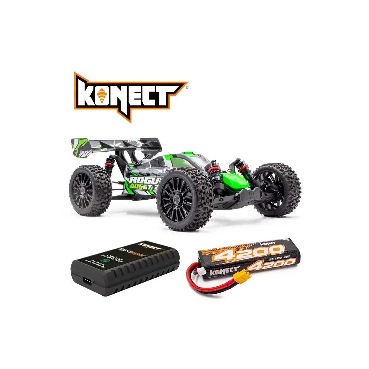 Rogue Buggy Brushless Yellow 1/10 RTR + Lipo/Charger Combo HobbyTech Hobbytech 1.ROGB.V2-XX-PACK - 1