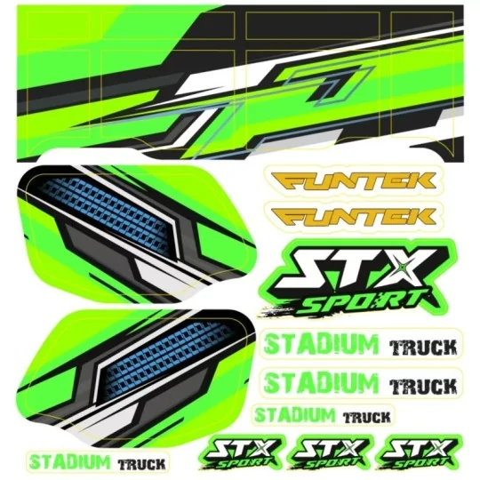 STX Sport Funtek Green Sticker Sheet Funtek FTK-21063 - 1 FTK-21063-STX Sport Funtek Green Sticker Sheet - FTK-21063