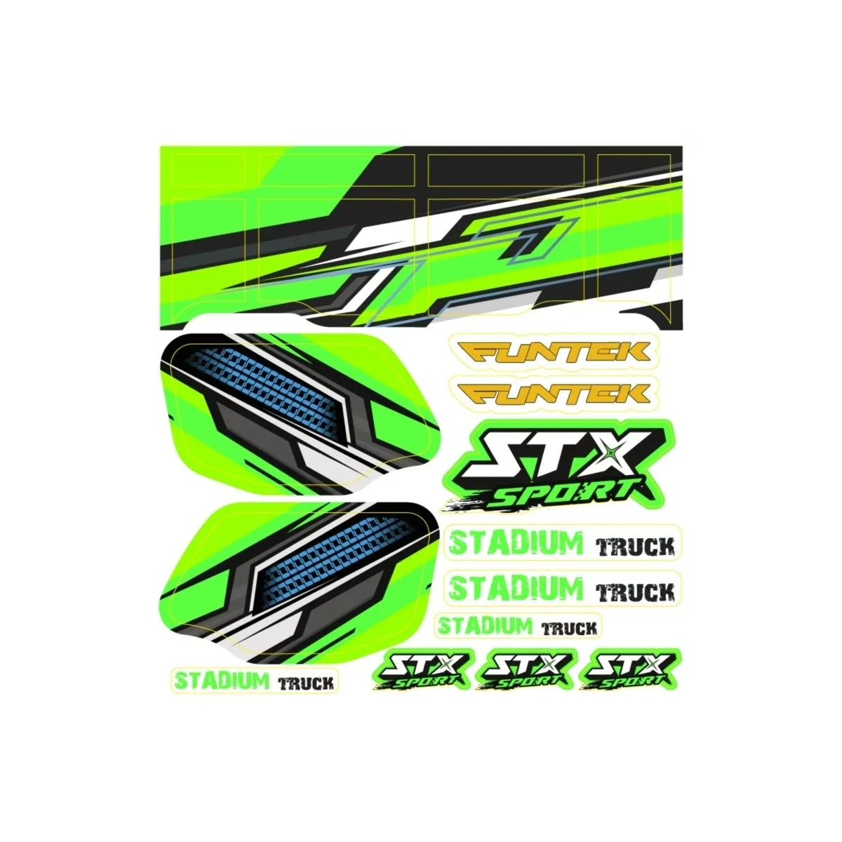 STX Sport Funtek Green Sticker Sheet Funtek FTK-21063 - 1 STX Sport Funtek Green Sticker Sheet Funtek FTK-21063 - 1