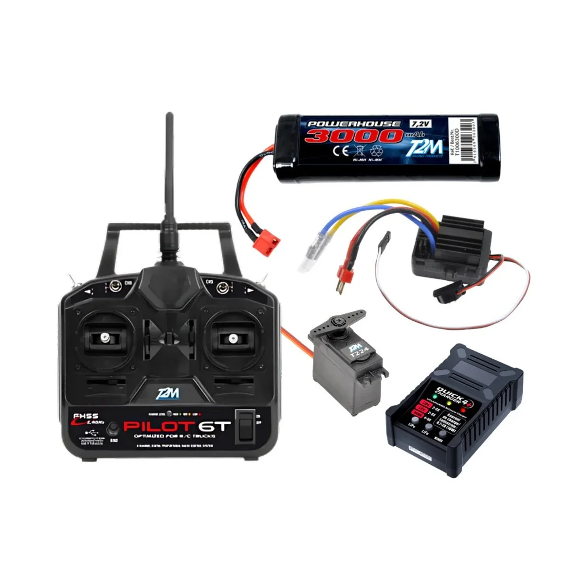 Radio Pilot 6T Standard Truck Pack + Inverter + Charger + Nimh Battery + T2M Servo T2M T3425C - 1 Radio Pilot 6T Standard Truck Pack + Inverter + Charger + Nimh Battery + T2M Servo T2M T3425C - 1