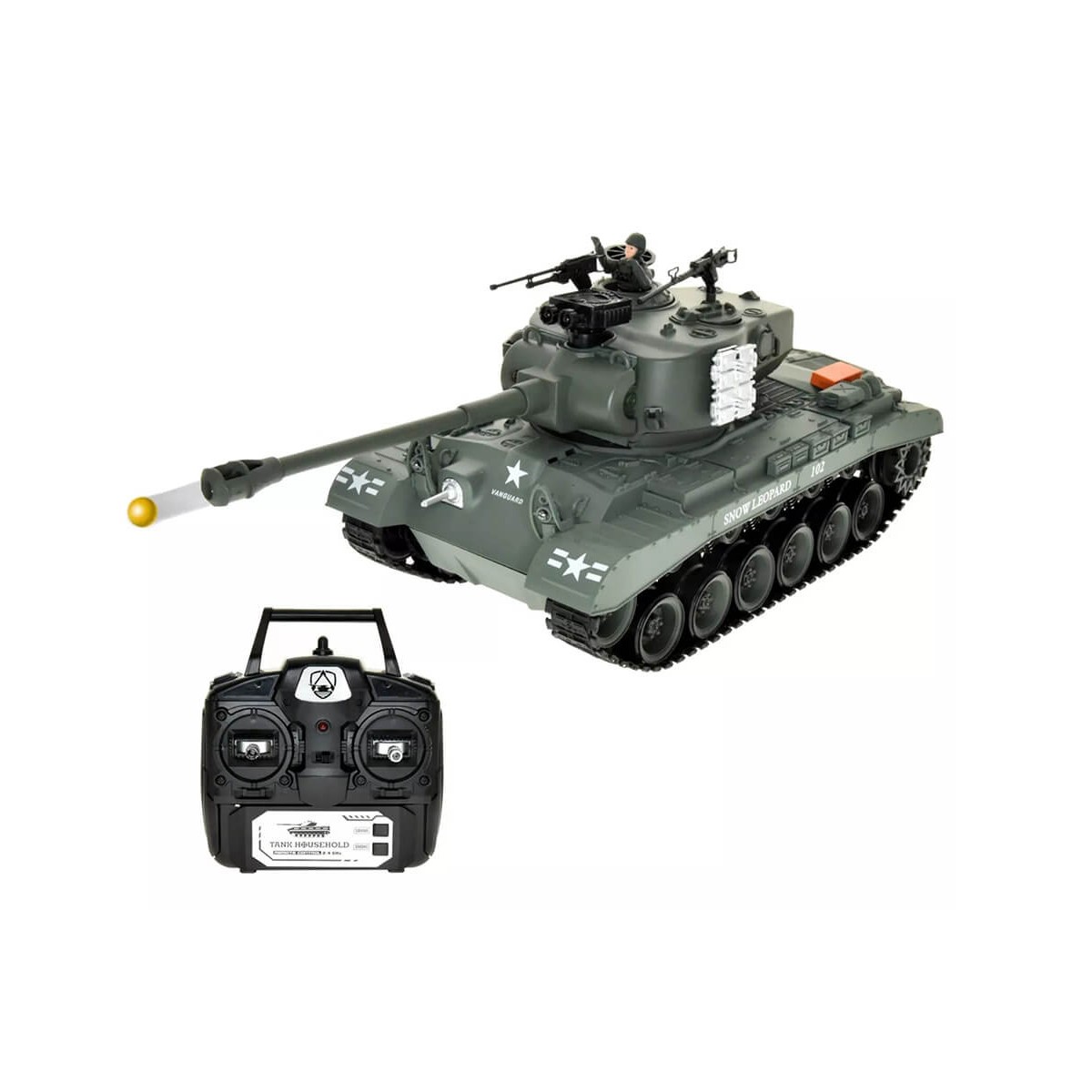 RC Tank USA M26 Pershing "Snow Leopard" Green 1/18 RTR Brother Tank  BT-814 - 3