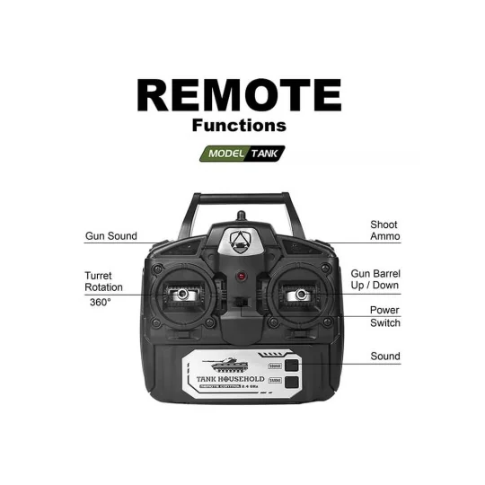 BT-812-Char RC German Tiger 1 Gris 1/18 RTR Brother Tank