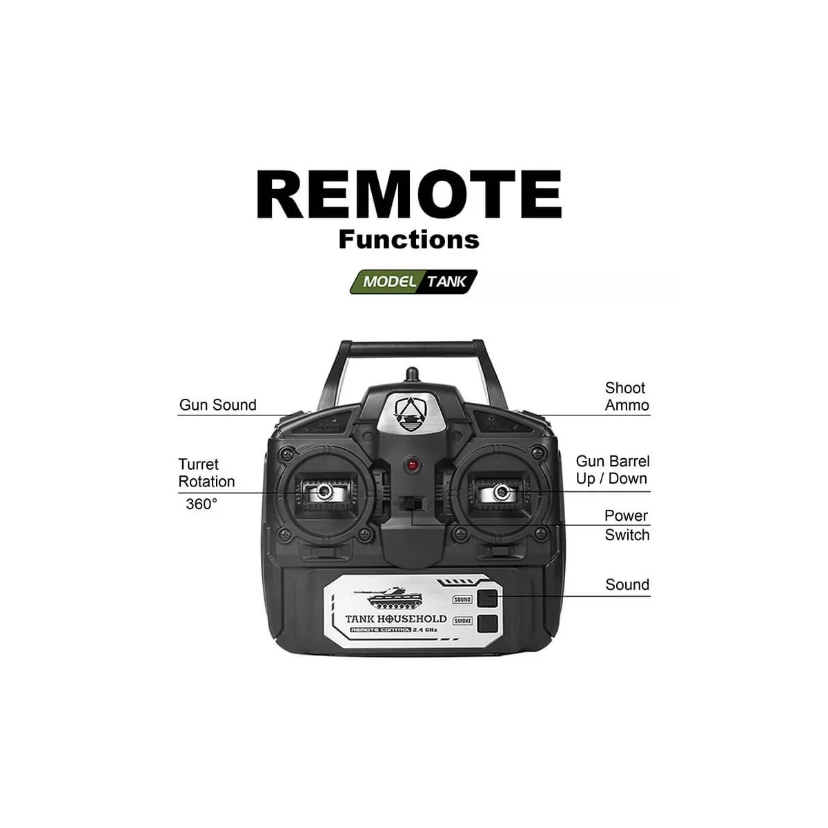 RC German Tiger 1 Grey 1/18 RTR Tank Brother Tank  BT-812 - 3