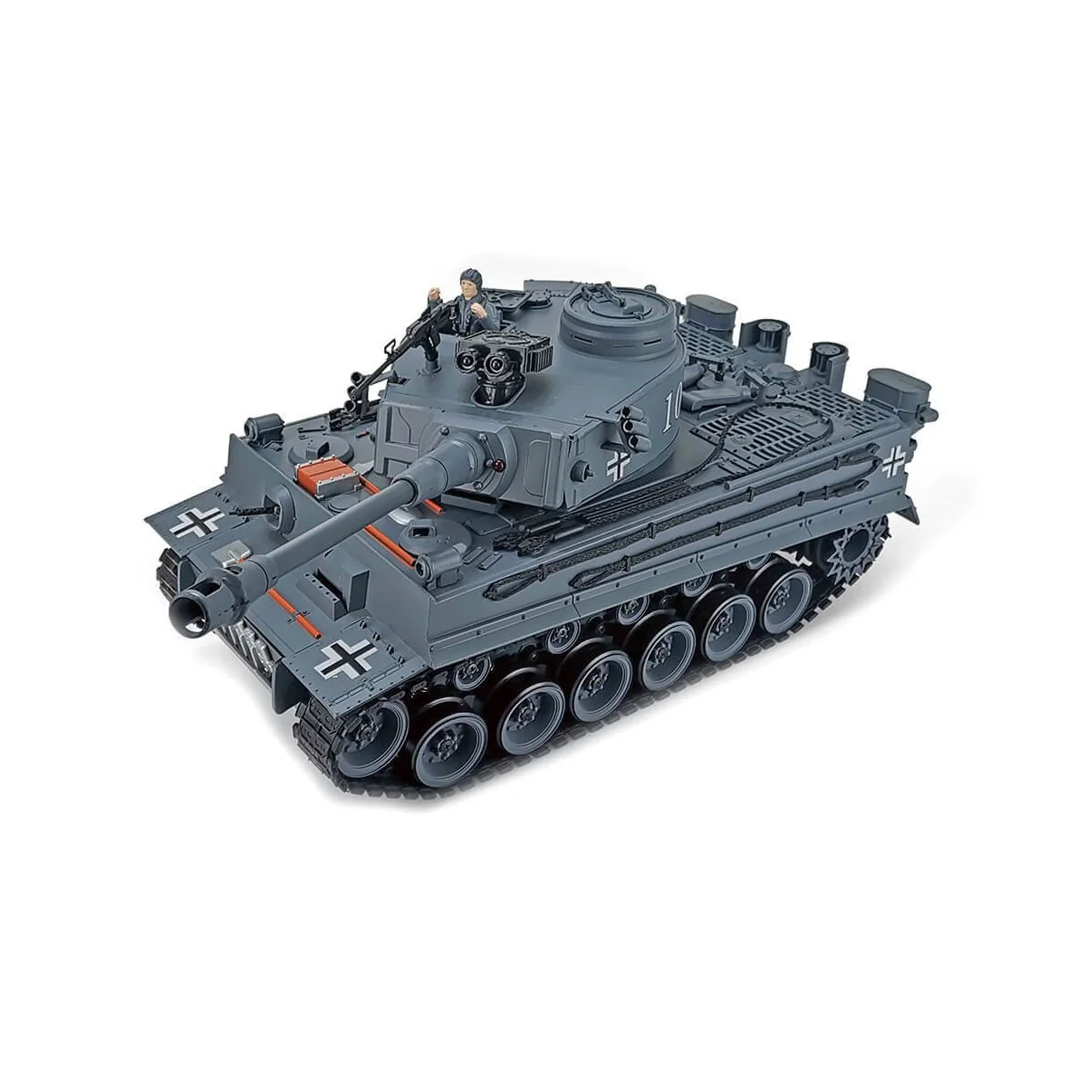 Char RC German Tiger 1 Gris 1/18 RTR Brother Tank BT-812 - 1