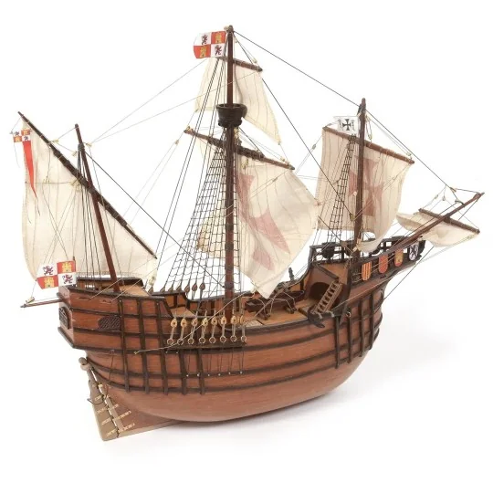 12010-Santa Maria boat 1/50 Ochre wood construction kit - 12010