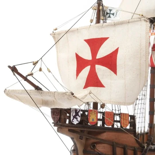 12010-Santa Maria boat 1/50 Ochre wood construction kit - 12010