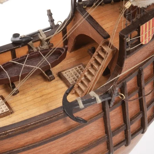 12010-Santa Maria boat 1/50 Ochre wood construction kit - 12010