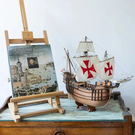 12010-Santa Maria boat 1/50 Ochre wood construction kit - 12010