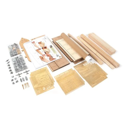 16002-USS Missouri BB-63 1/200 Ochre Wood Construction Kit - 16002