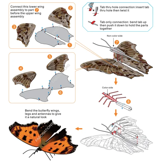 MMS127-Eastern Comma Metal Earth Butterfly