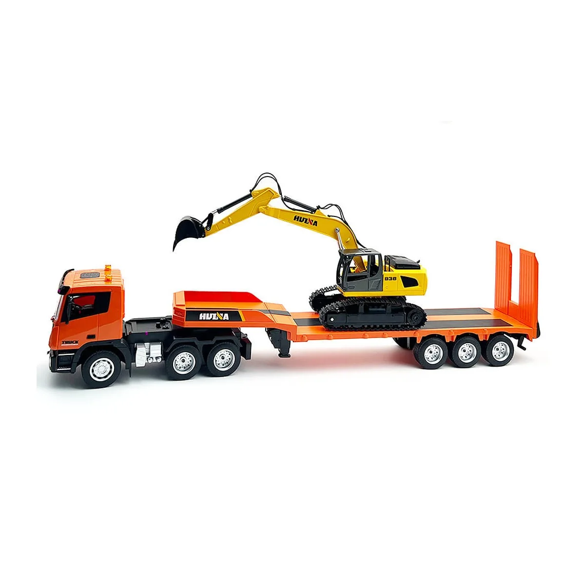 Camion porte char avec pelleteuse sur chenilles RC 1/24 2.4Ghz - HuiNa HuiNa Toys CY1319 - 1