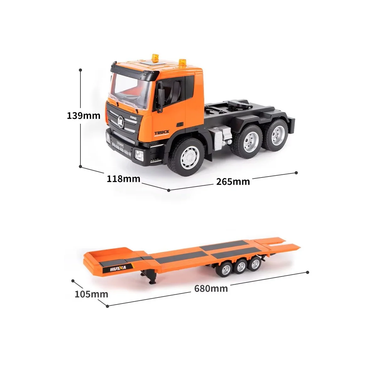 Camion porte char avec pelleteuse sur chenilles RC 1/24 2.4Ghz - HuiNa HuiNa Toys CY1319 - 6