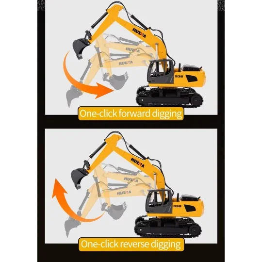 Tank Carrier Truck with RC 1/24 2.4Ghz Crawler Excavator - HuiNa HuiNa Toys CY1319 - 9 CY1319-Tank Carrier Truck with RC 1/24 2.4Ghz Crawler Excavator - HuiNa - CY1319