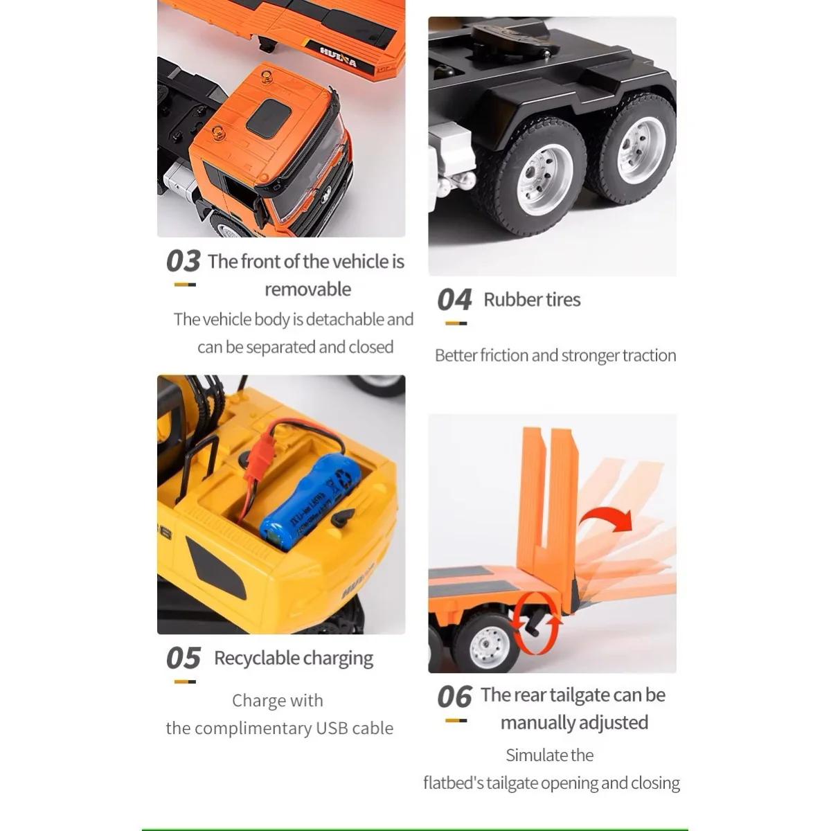 Tank Carrier Truck with RC 1/24 2.4Ghz Crawler Excavator - HuiNa HuiNa Toys CY1319 - 13 Tank Carrier Truck with RC 1/24 2.4Ghz Crawler Excavator - HuiNa HuiNa Toys CY1319 - 13