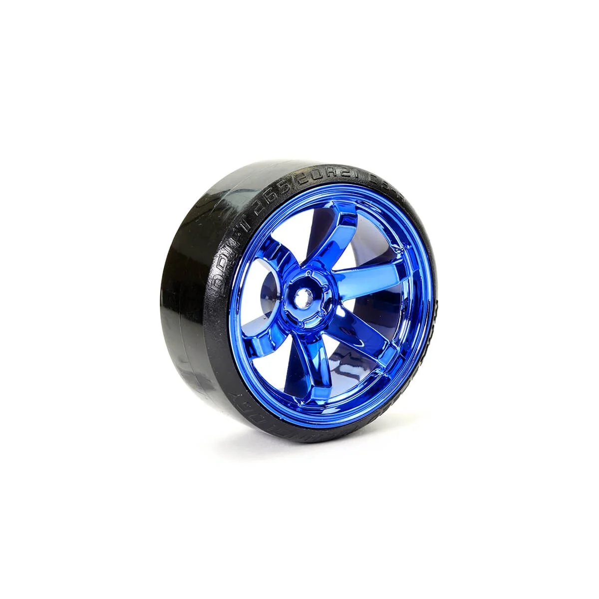Blue chrome drift wheels 6 spokes 26mm 1/10 (4) Fastrax Fastrax FAST0086BLC - 2