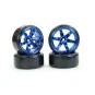 Blue chrome drift wheels 6 spokes 26mm 1/10 (4) Fastrax Fastrax FAST0086BLC - 1 FAST0086BLC-Blue chrome drift wheels 6 spokes 26mm 1/10 (4) Fastrax - FAST0086BLC