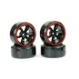 FAST0086BKR-Roues drift noir et rouge 6 rayons 26mm 1/10 (4) Fastrax