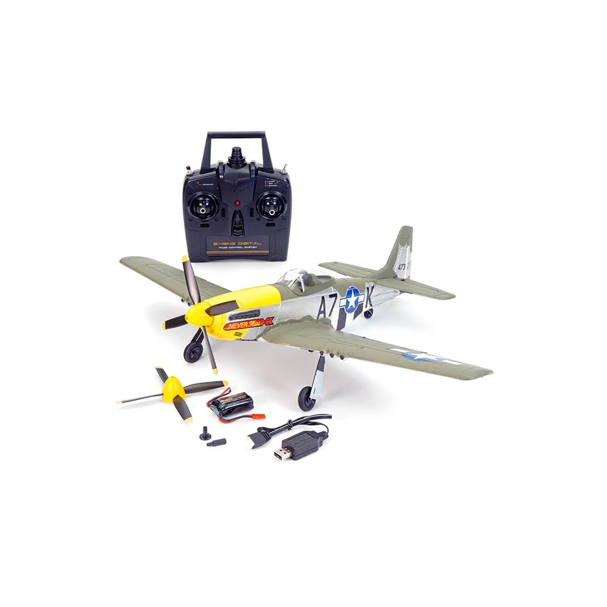 P-51D Mustang 500mm Brushless Aircraft with RTF Flight Stabilizer Volantex Volantex V768-2 - 1