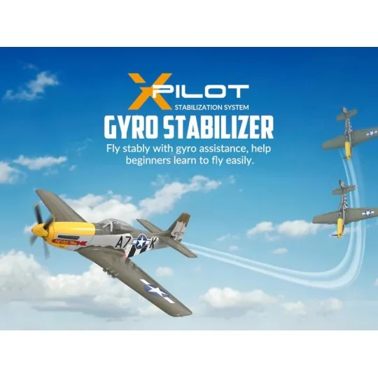 V768-2-P-51D Mustang 500mm Brushless Aircraft with RTF Flight Stabilizer Volantex