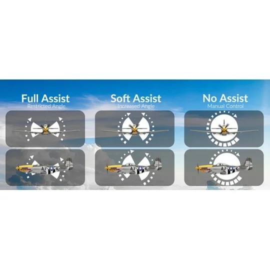 V768-2-P-51D Mustang 500mm Brushless Aircraft with RTF Flight Stabilizer Volantex