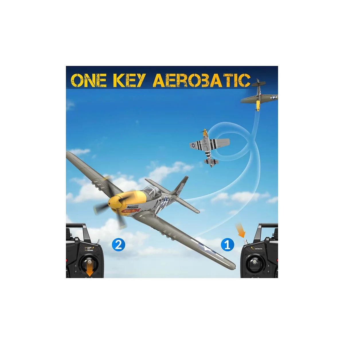 Avion P-51D Mustang 500mm brushless avec stabilisateur de vol RTF Volantex Volantex V768-2 - 7