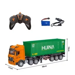 Camion semi-remorque porte-conteneur RC 1/18 2.4Ghz - HuiNa HuiNa Toys CY1317 - 1