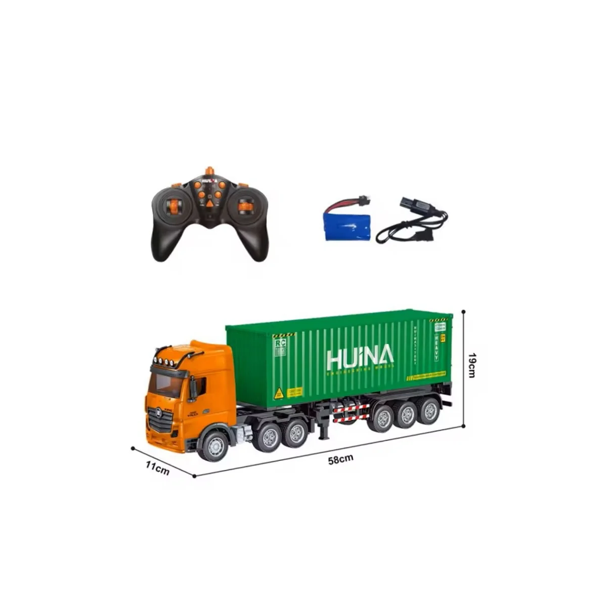 Camion semi-remorque porte-conteneur RC 1/18 2.4Ghz - HuiNa HuiNa Toys CY1317 - 1