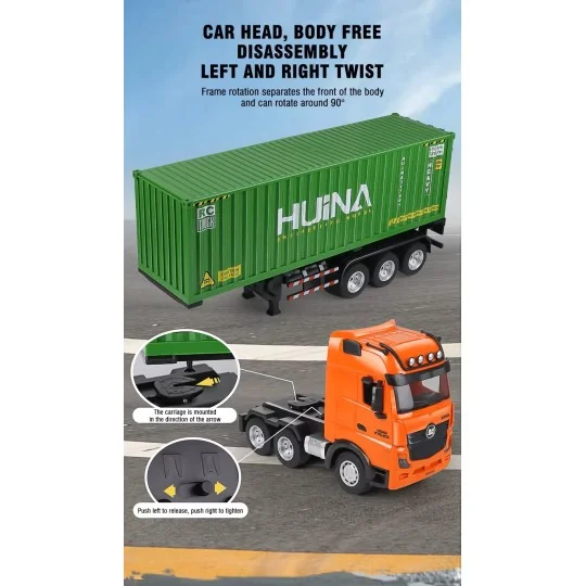 RC 1/18 2.4Ghz Container Carrier Semi-Trailer Truck - HuiNa HuiNa Toys CY1317 - 4 CY1317-RC 1/18 2.4Ghz Container Carrier Semi-Trailer Truck - HuiNa - CY1317