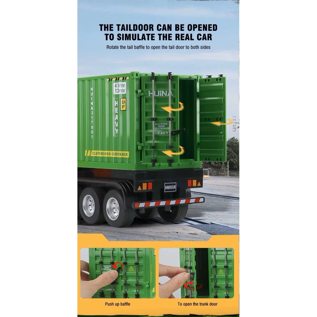 Camion semi-remorque porte-conteneur RC 1/18 2.4Ghz - HuiNa HuiNa Toys CY1317 - 5