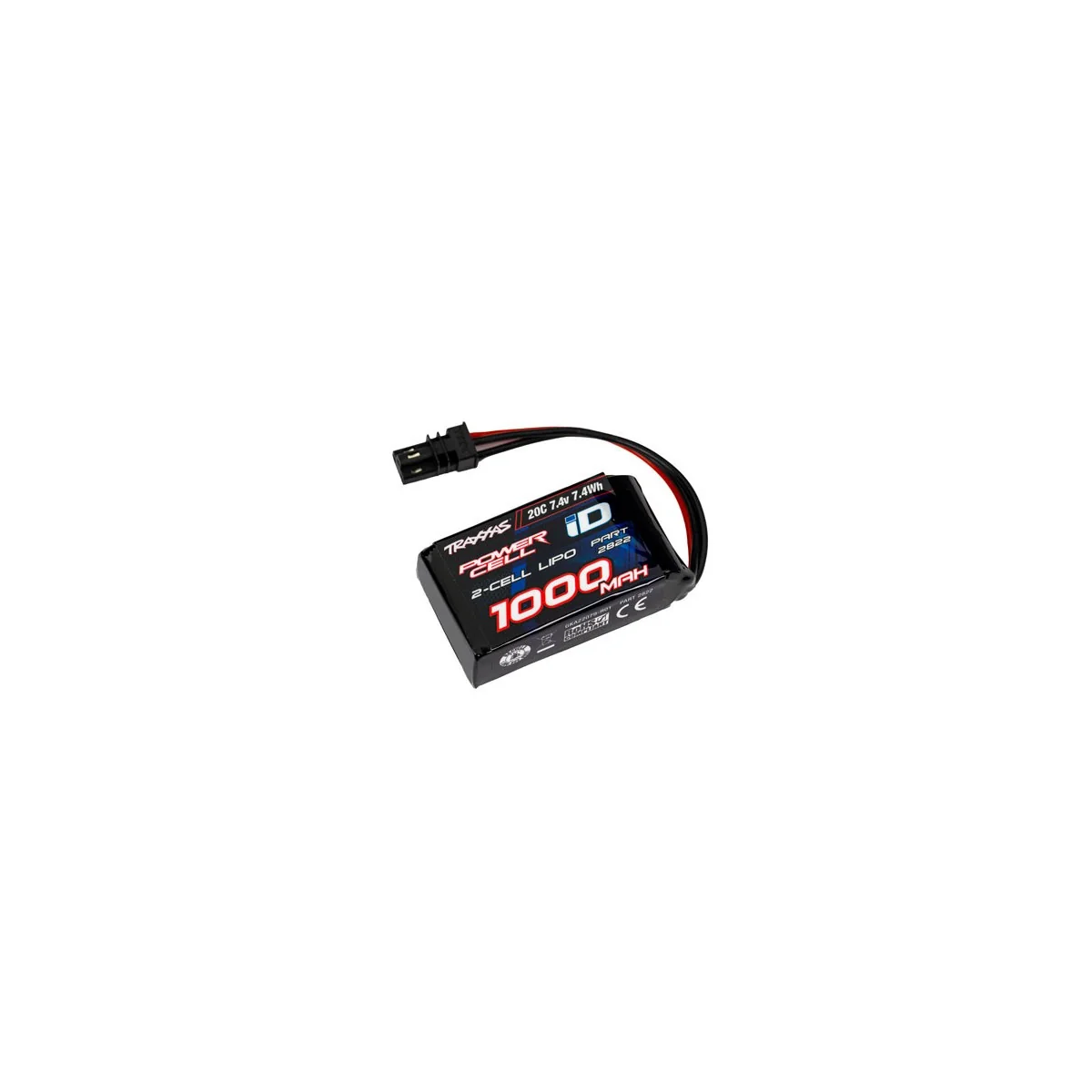 LiPo 2S 7.4V 1000mAh 20C ID Traxxas Traxxas TRX-2822 - 1