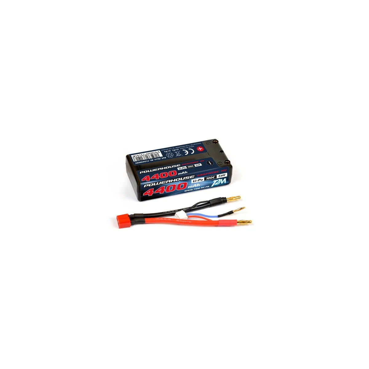 Li-Po HV Shorty 4400mAh 100C 2S 7.6V Case T2M T2M T1344002C - 1