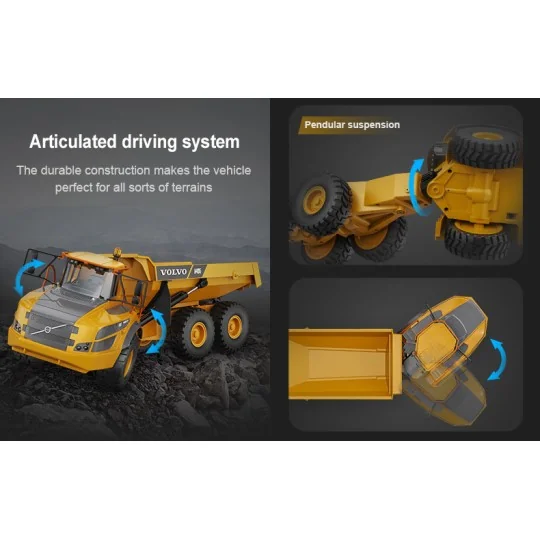 T806-Camion Benne Tombereau articulé RC Volvo A40G 1/20 - T2M - T806