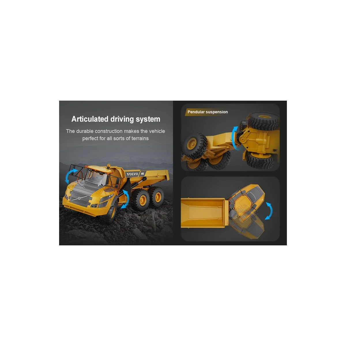 Camion Benne Tombereau articulé RC Volvo A40G 1/20 - T2M T2M T806 - 10