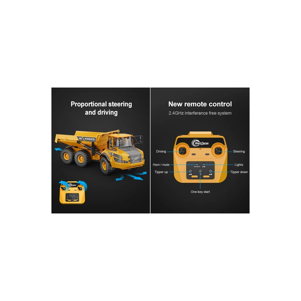 Volvo A40G 1/20 RC Articulated Dump Truck - T2M T2M T806 - 12 Volvo A40G 1/20 RC Articulated Dump Truck - T2M T2M T806 - 12