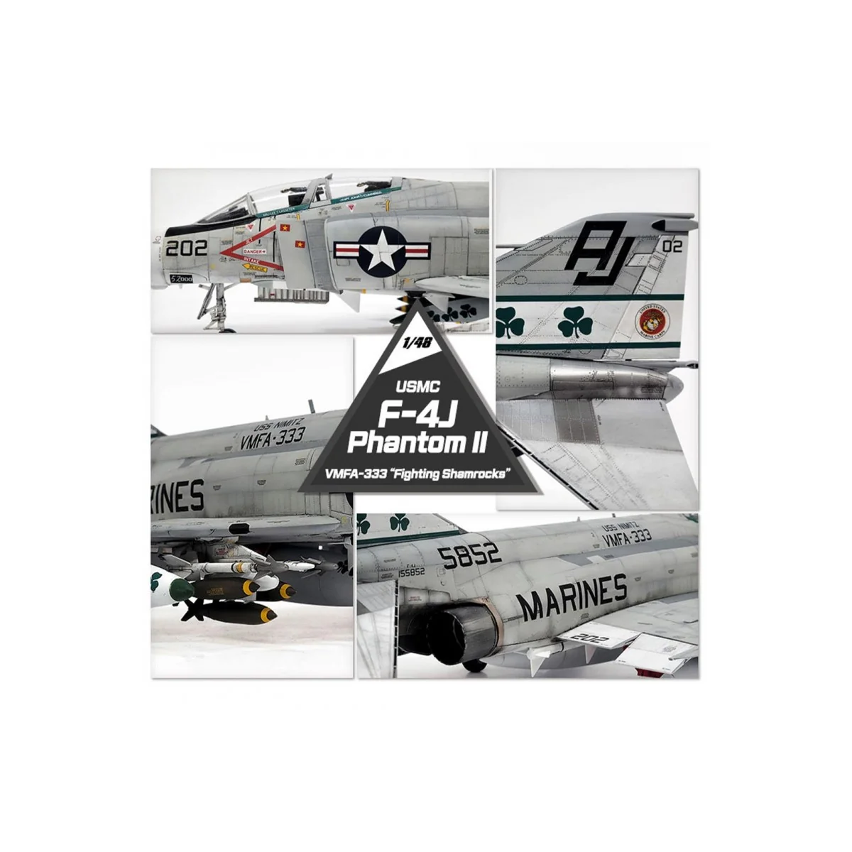 USMC F-4J Phantom II Aircraft, VMFA-333 Fighting Shamrocks 1/48 Academy Academy AC12356 - 6 USMC F-4J Phantom II Aircraft, VMFA-333 Fighting Shamrocks 1/48 Academy Academy AC12356 - 6