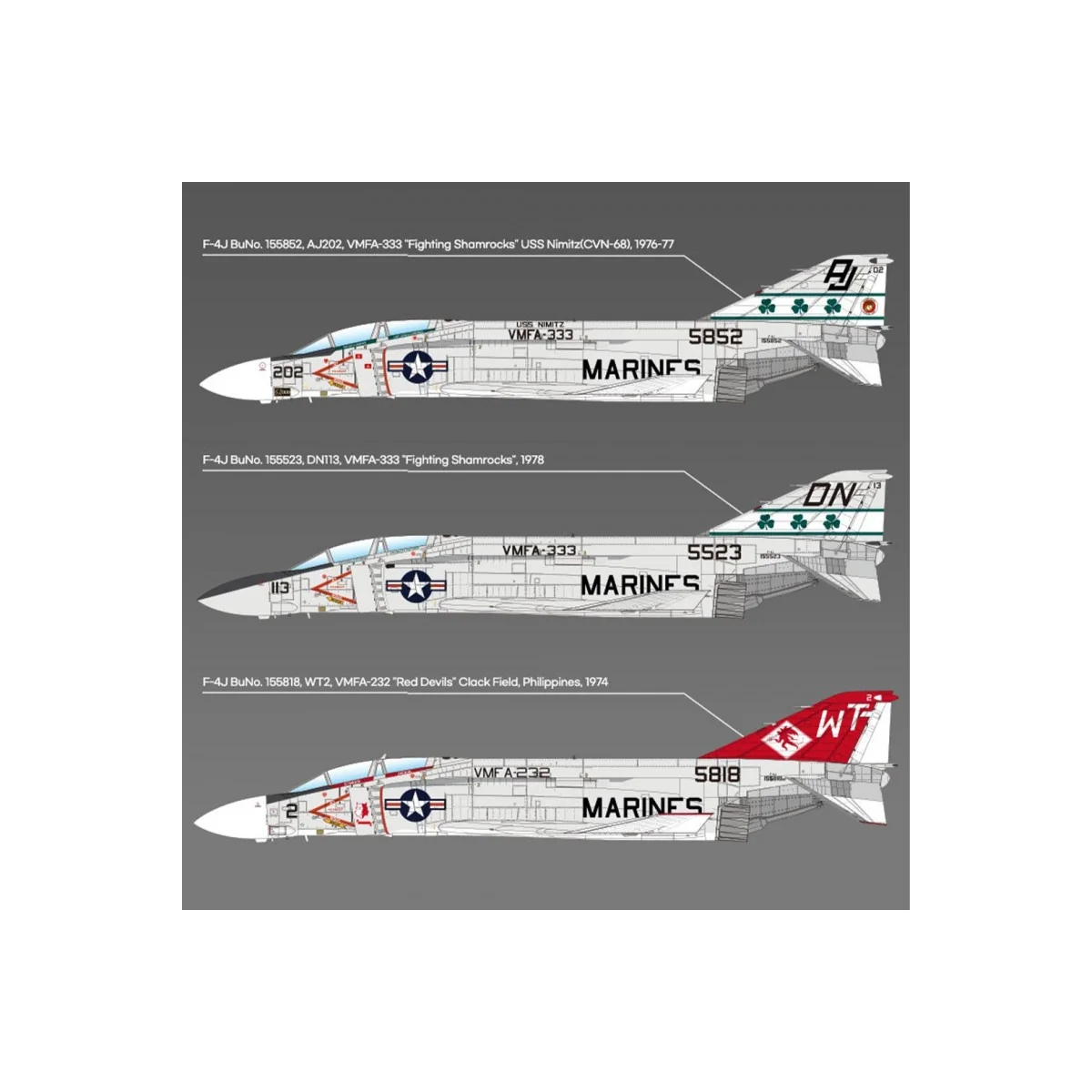 USMC F-4J Phantom II Aircraft, VMFA-333 Fighting Shamrocks 1/48 Academy Academy AC12356 - 7 USMC F-4J Phantom II Aircraft, VMFA-333 Fighting Shamrocks 1/48 Academy Academy AC12356 - 7