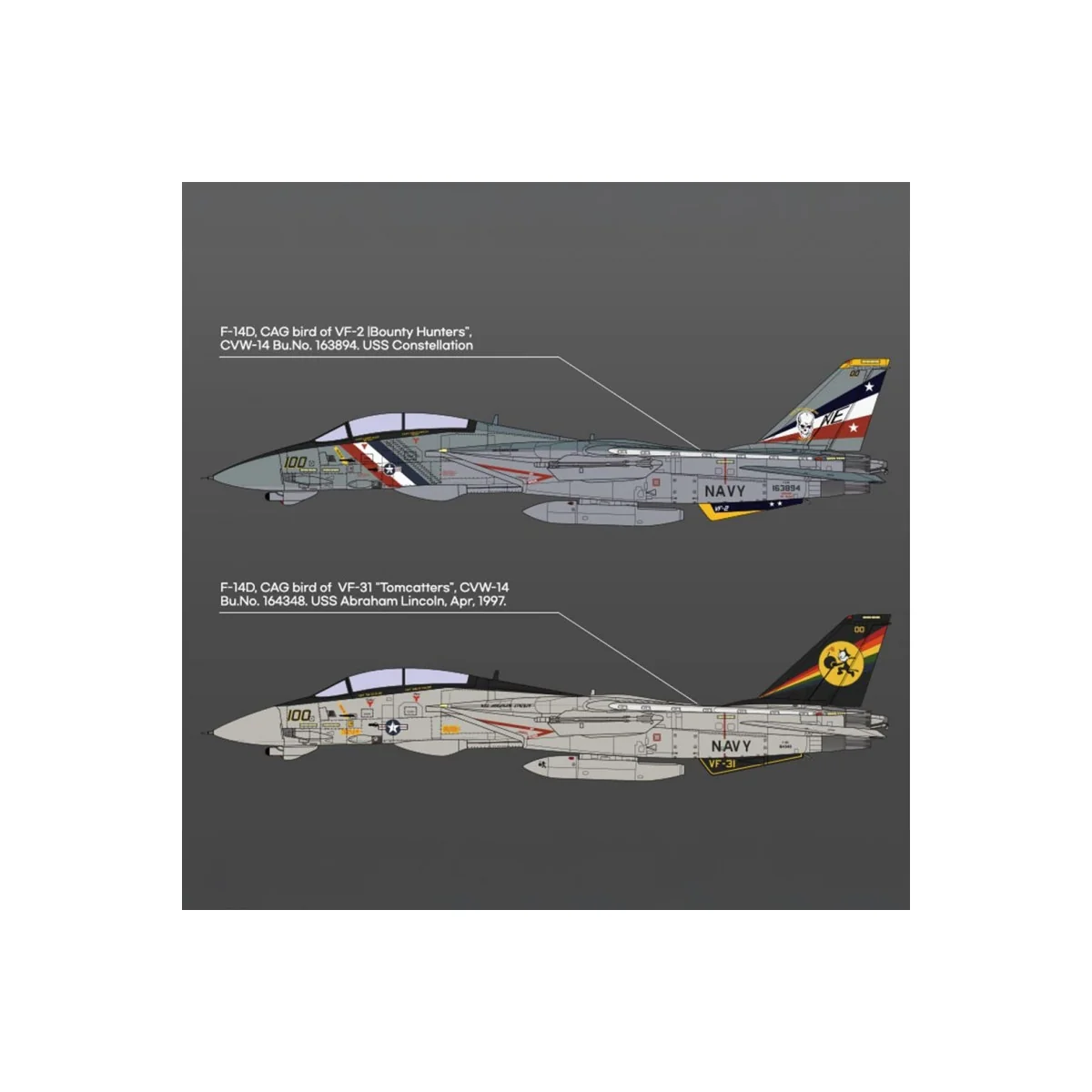 USN F-14D Aircraft, VF-2 Bounty Hunters 1/72 Academy Academy AC12590 - 3