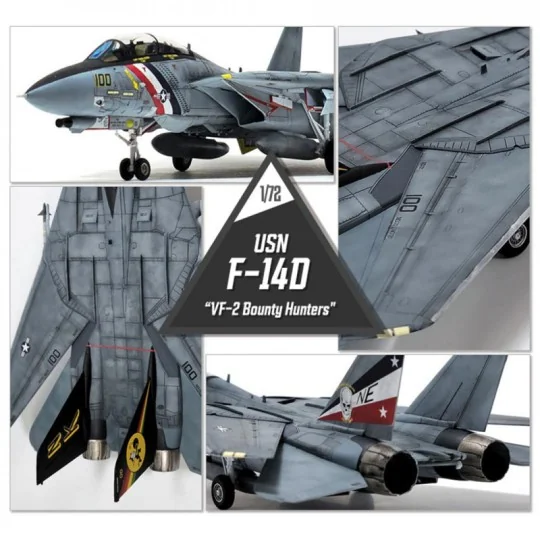 AC12590-USN F-14D Aircraft, VF-2 Bounty Hunters 1/72 Academy