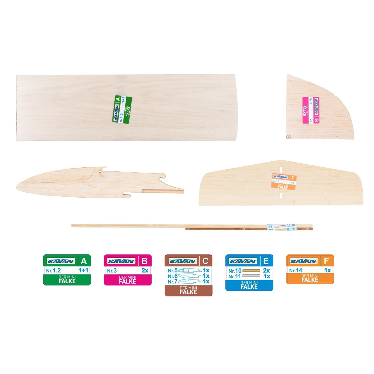 Planeur lancé main Falke 710mm kit balsa Kavan Kavan RC KAV02.4315 - 4