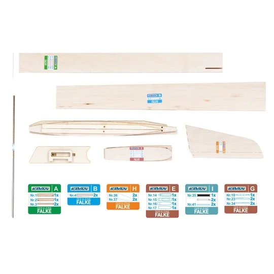 KAV02.4316-Falke A1 glider (F1H) 1240mm balsa kit Kavan