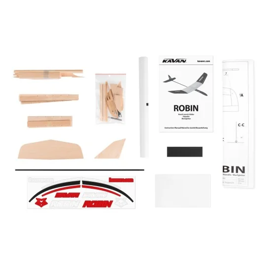 ROBIN 495mm Kavan balsa kit glider Kavan RC KAV02.8041 - 4 KAV02.8041-ROBIN 495mm Kavan balsa kit glider - KAV02.8041