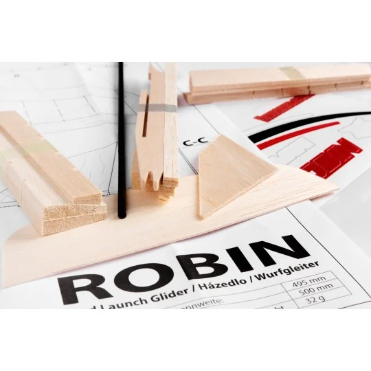 ROBIN 495mm Kavan balsa kit glider Kavan RC KAV02.8041 - 5 KAV02.8041-ROBIN 495mm Kavan balsa kit glider - KAV02.8041