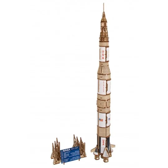 UG-70257-NASA Saturn V Rocket 3D Puzzle Wood UGEARS